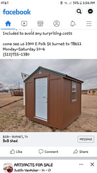 5 x 3 Shed in Burnet, Texas